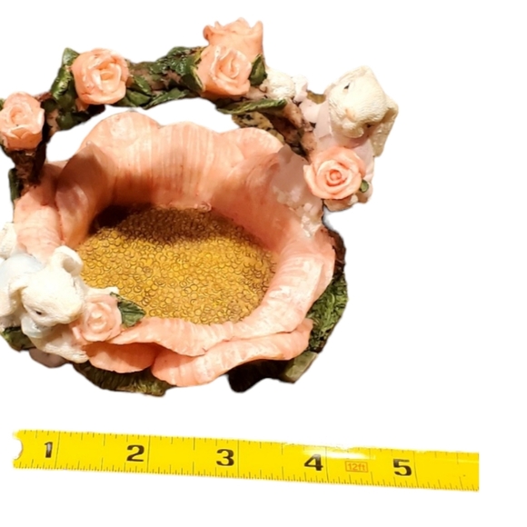 Vintage K's Collection Easter Basket with Bunnies and Roses - Picture 5 of 6